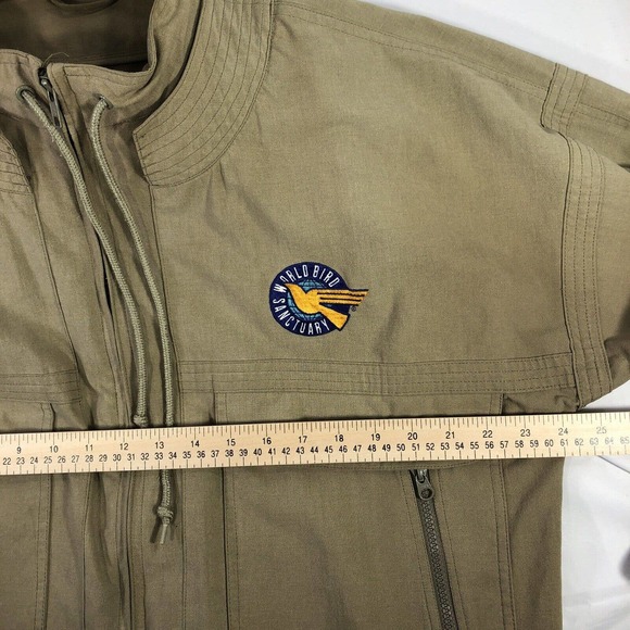 World Bird Sanctuary Jacket Full Zip Mock Neck Kahki Long Sleeve Approx Size M/L - Picture 14 of 16